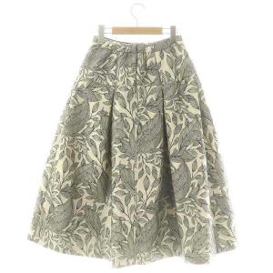 Grace Class 24SS ボタニカルジャガードスカート ロング ミモレ 36 白 ホワイト 黒 ブラック