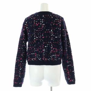 Chesty カーディガン ニット 長袖 Vネック ツイード F 紺 ネイビー