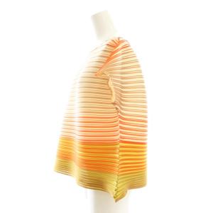 PLEATS PLEASE ISSEY MIYAKE グラデーション 変形 カットソー プルオーバー 3 オレンジ ブラウン
