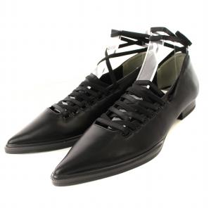 レースアップポインテッドシューズ S 黒 1122563078 /MM OF