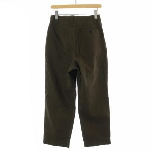 MHL. 24SS WORN LINEN COTTON DRILL パンツ ストレート ボタンフライ 0 XS 茶 ブラウン