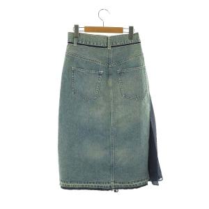 sacai 切り替えデニムラップスカート 0 ブルー