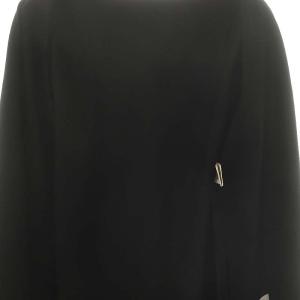 ANAYI ウール ノーカラーコート ロング 36 黒 ブラック