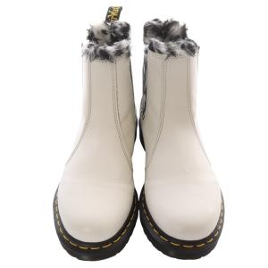 Dr.Martens LEONORE ゼブラ チェルシーブーツ ショート UK6 25cm 白 ホワイト