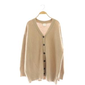 ファーニットロングカーディガン ニット ウール ベージュ /MF OS
