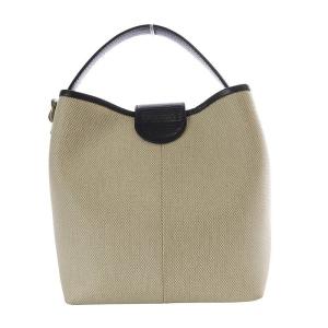 TOFF&LOADSTONE ハンドバッグ ワンハンドル ショルダーバッグ 2way 斜め掛け キャンバス レザー アイボリー 黒 ブラック TL6610