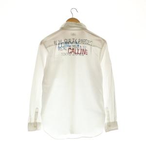 WACKO MARIA バックプリントシャツ ボタンダウン 長袖 M 白 ホワイト /AQ OS