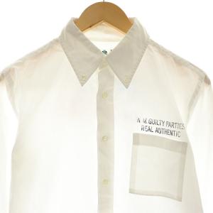 WACKO MARIA バックプリントシャツ ボタンダウン 長袖 M 白 ホワイト /AQ OS