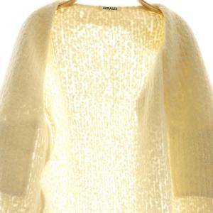 AURALEE MILLED WOOL MOAL KNIT LONG CARDIGAN カーディガン ステンカラー ミドル 2 L アイボリー