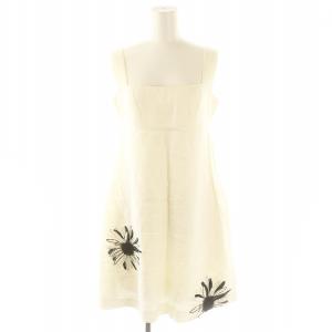 フラワーモチーフ ミニキャミソールワンピース 38 ホワイト