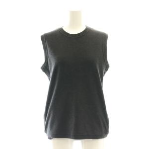 カシミヤ混サイドラインタンクトップ カットソー ノースリーブ コットン 38 ダークグレー /DO OS