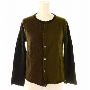 AD2009 ウール カーディガン ニット 長袖 M カーキ グレー /HK OS