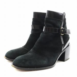 SARTORE ショートブーツ チャンキーヒール スエード 35 黒 ブラック /AN3 OF