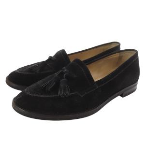スエード タッセル ローファー 22cm 黒 ブラック /SR7