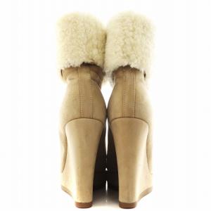 JIL SANDER ムートンブーツ ショートブーツ ウェッジソール 36 ベージュ /AN12 OF