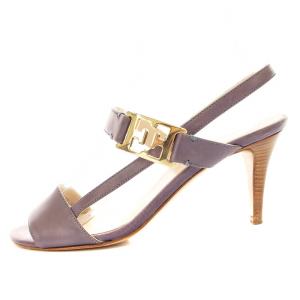 ESCADA ストラップサンダル ロゴ ピンヒール 36.5 紫 /MM SH OF