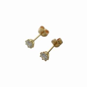 ソルティア ラウンド ピアス AU750 K18 0.03ct 0.6g