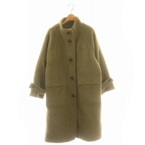 22AW シャギー スタンドカラー コート アウター ウール混 0 S 緑 モスグリーン /KO OS