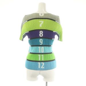 PLEATS PLEASE ISSEY MIYAKE イッセイミヤケ 跳び箱柄 半袖 クルーネック カットソー  3 マルチカラー