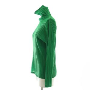 PLEATS PLEASE ISSEY MIYAKE 長袖 ハイネック カットソー プリーツ 3 緑 グリーン
