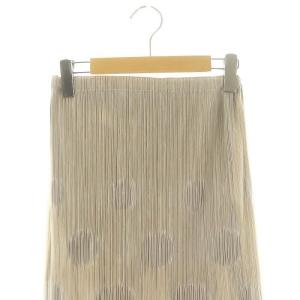 PLEATS PLEASE ISSEY MIYAKE イッセイミヤケ グラデーション ドット プリーツスカート 4 ベージュ グレージュ