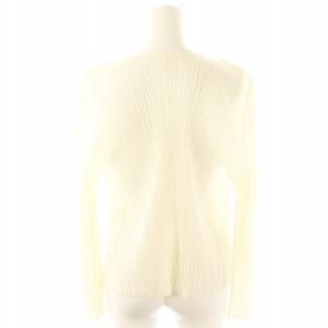 PLEATS PLEASE ISSEY MIYAKE カーディガン 長袖 シアー プリーツ 3 オフホワイト /DO OS