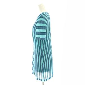 PLEATS PLEASE ISSEY MIYAKE イッセイミヤケ 半袖 Vネック チュニックカットソー 半袖 プリーツ 3 水色 青 ライトブルー ブルー