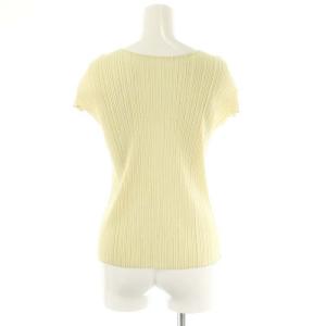 PLEATS PLEASE ISSEY MIYAKE イッセイミヤケ しまうま柄 カットソー プリーツ 3 イエローベージュ