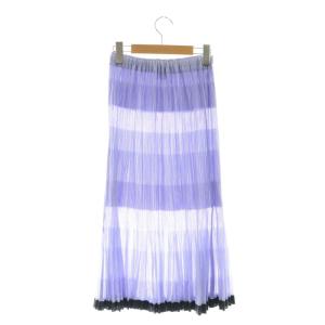 PLEATS PLEASE ISSEY MIYAKE イッセイミヤケ メッシュ スカート ロング ミモレ丈 プリーツ イージー 3 サックスブルー /MI OS
