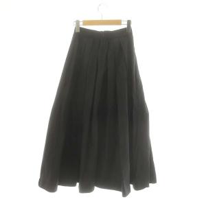 ADORE 23SS パウダータッチタフタスカート ロング マキシ丈 フレア 36 黒 ブラック