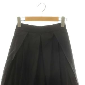 ADORE 23SS パウダータッチタフタスカート ロング マキシ丈 フレア 36 黒 ブラック