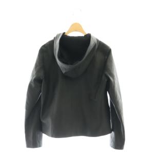Theory SOFT LEATHER/ZIP UP JKT レザージャケット  アウター ジップアップ フード P 黒 ブラック