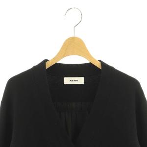 MACHATT キルティングドッキングニットカーディガン 長袖 Vネック F 黒 ブラック /YQ OS