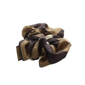 FENDI シュシュ ヘアゴム ロゴ 白 ホワイト 茶色 ブラウン