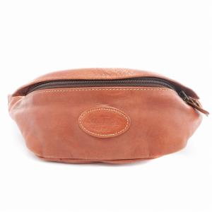 ウエストバッグ レザー ロゴ 茶 ブラウン /UD