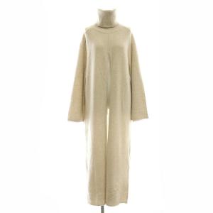 タートルネックフロントスリットロングニット セーター 長袖 ウール S オフホワイト /DO OS