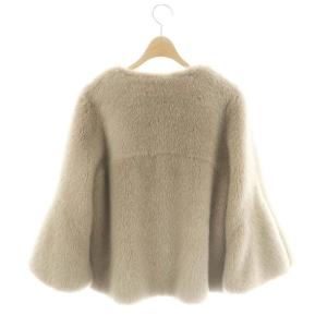 ANAYI フェイクファーショートコート 36 グレージュ