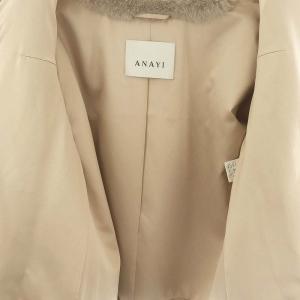 ANAYI フェイクファーショートコート 36 グレージュ