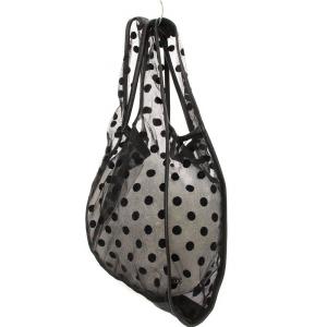 LUDLOW トートバッグ ドット チュール 黒