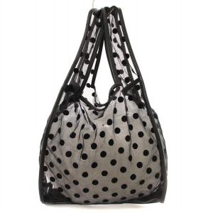 LUDLOW トートバッグ ドット チュール 黒