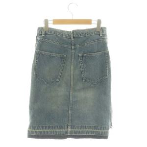 sacai サイドジップフレアデニムスカート タイトスカート 膝丈 カットオフ 2 青 ブルー /ES OS