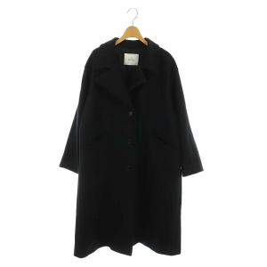 ライトウールロングコート アウター 1 S 黒 ブラック /YQ OS