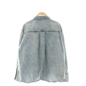 GRACE CONTINENTAL 24AW スタッズデニムシャツ オーバーサイズ ケミカル加工 長袖 36 S インディゴブルー