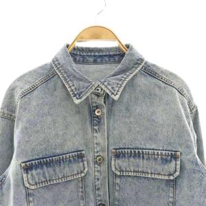 GRACE CONTINENTAL 24AW スタッズデニムシャツ オーバーサイズ ケミカル加工 長袖 36 S インディゴブルー