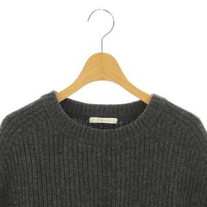 Plage ファインウール カタアゼニュアンス クループルオーバー ニット セーター 長袖 グレー