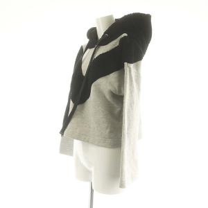 Diagram GRACE CONTINENTAL 24AW ボア切替裏毛トップ パーカー 長袖 プルオーバー ショート丈 クロップド丈 36 黒 ブラック グレー