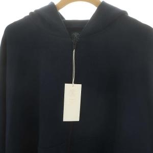 russet qurumu スウェットポンチョ パーカー ジップアップ 長袖 紺 ネイビー