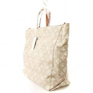 russet タグ付き ビッグトートバッグ 2WAY 総柄 キャンバス グレージュ