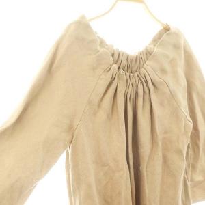 Deuxieme Classe attentive dress ドレス ワンピース 長袖 ロング マキシ丈 麻 リネン ベージュ /KO