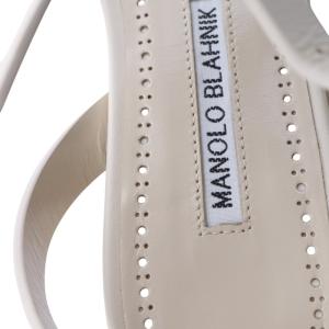 MANOLO BLAHNIK Magalou サンダル 38 オフホワイト